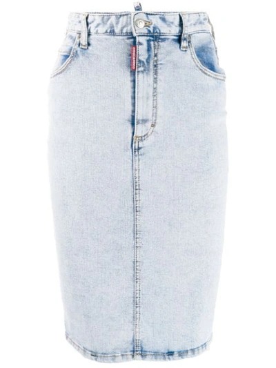 Dsquared2 Denim Pencil Skirt In Blue