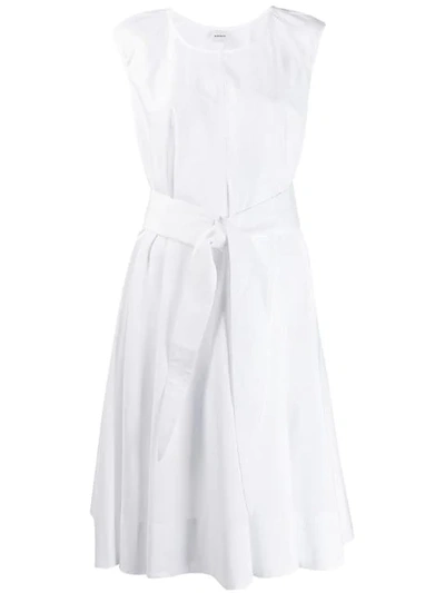 Aspesi Bow Tie Midi Dress In White
