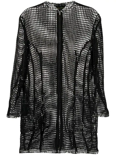 Pre-owned Comme Des Garçons Netted Longline Jacket In Black