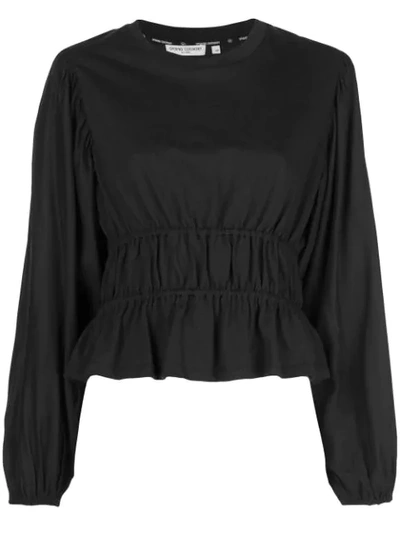 Opening Ceremony Silk-sleeve Cotton Top In Black