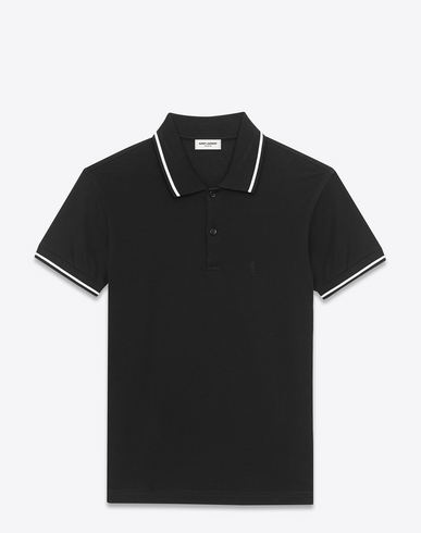 Saint Laurent Classic Striped Trim Polo 