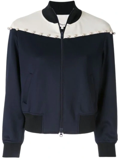 3.1 Phillip Lim / フィリップ リム Color Block Track Jacket W/ Pearlescent Trim In Midnight-ivory