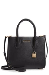 Michael Michael Kors Mercer Medium Convertible Leather Accordion Tote Bag In Jet Black