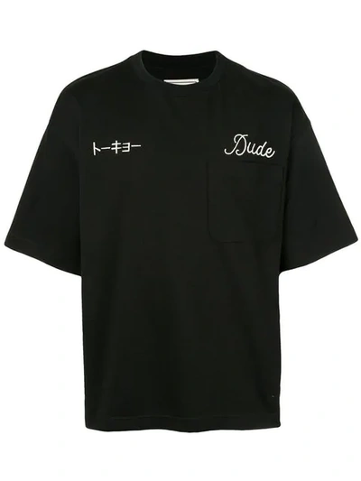 Miharayasuhiro Embroidered T-shirt In Black
