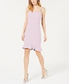 French Connection Whisper Sweetheart Ruffle Hem Sheath Dress In Lavender Frost