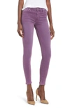 Hudson 'nico' Ankle Coated Skinny Jeans In Dusted Orchid