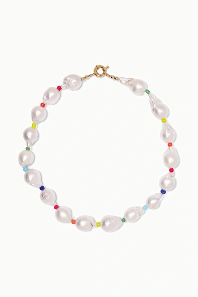 Eliou Asti Pearl And Bead Necklace In White