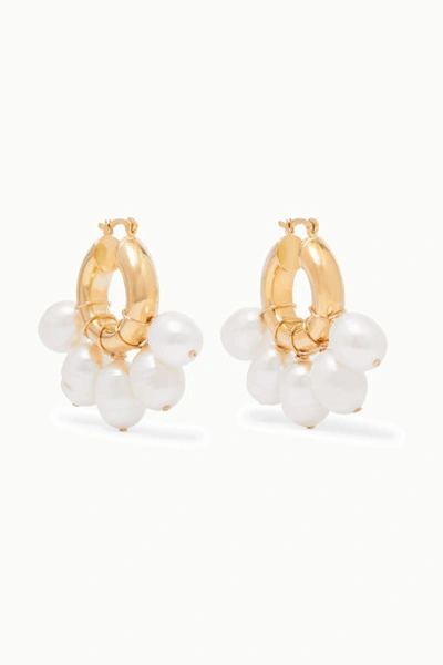 Eliou Kavala Gold-plated Pearl Earrings