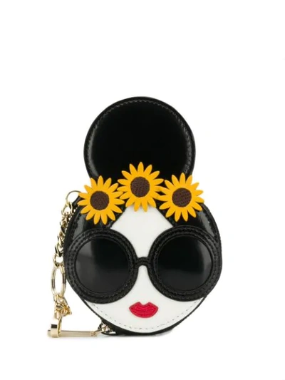 Alice And Olivia Evy Staceface Leather Coin Pouch In Multi