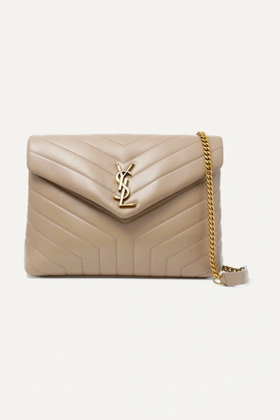 Saint Laurent Medium Loulou Matelassé Leather Shoulder Bag In Beige