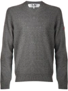 Comme Des Garçons Play Mini Heart V-neck Sweater In Grey