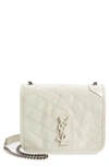 Saint Laurent Niki Ysl Monogram Vintage Calfskin Wallet On Chain In Crema Soft