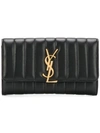 Saint Laurent Vicky Monogram Ysl Quilted Leather Continental Organizer Wallet, Black