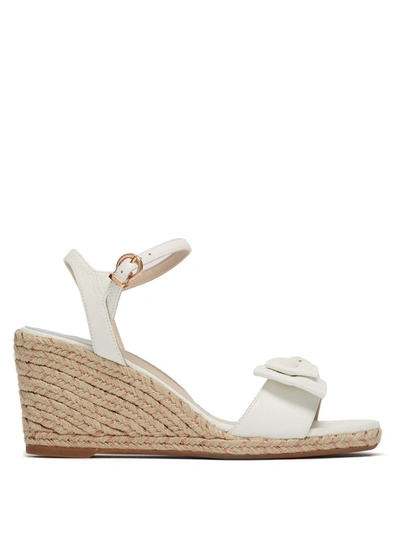 Sophia Webster Bonnie Leather Bow Espadrille Wedge Sandals In White |  ModeSens