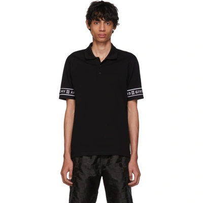 Givenchy 4g Band Slim Fit Polo In Black