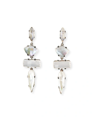 Stephen Dweck Long 4-stone Drop Earrings In White