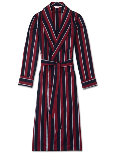 Derek Rose Men's Classic Dressing Gown Cotton Satin Stripe Regimental Raf  In Multi | ModeSens
