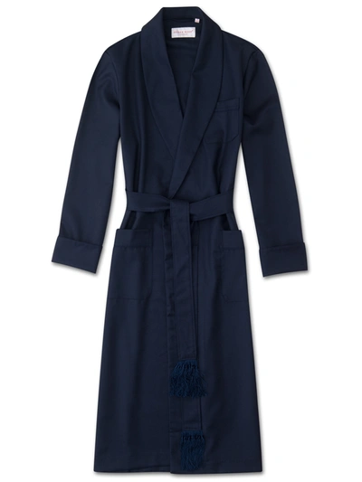 Derek Rose Westminster Three-pocket Dressing Gown In Blue