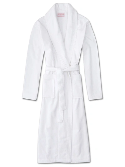 Derek Rose Women's Bathrobe Triton 10 Terry Cotton White