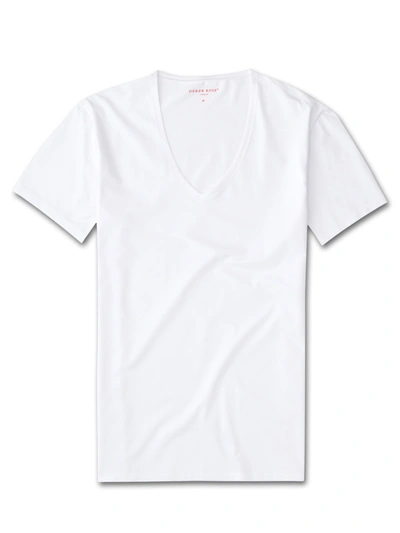 Derek Rose Riley Crewneck Jersey T-shirt, White