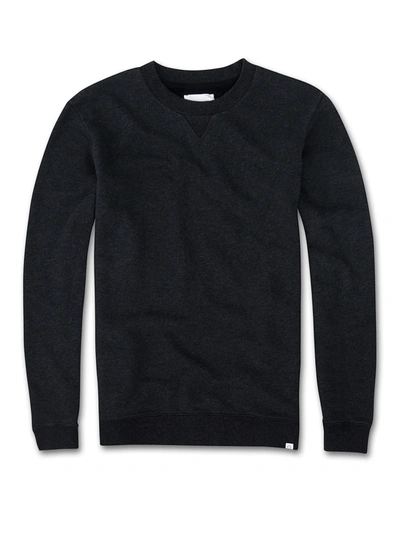 Derek Rose Men's Sweatshirt Devon Loopback Cotton Charcoal