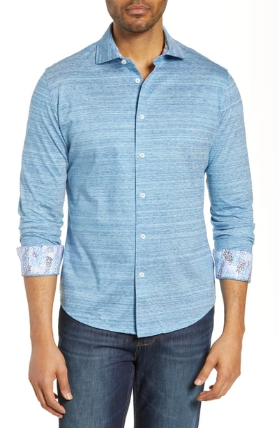 Bugatchi Knit Shirt In Air Blue
