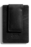 Shinola Signature Leather Magnetic Money Clip Card Case In Black