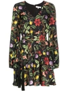 Borgo De Nor Olivia Tropical-print Tie-waist Silk Mini Dress In Multicoloured