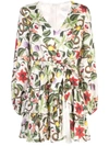 Borgo De Nor Olivia Garden-print Silk-twill Mini Dress In Multicolour