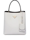 Prada Double Bucket Bag In Bianco/ Nero