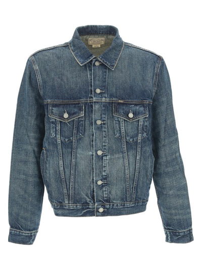 Polo Ralph Lauren Icon Faded-wash Cotton-denim Jacket In Blue