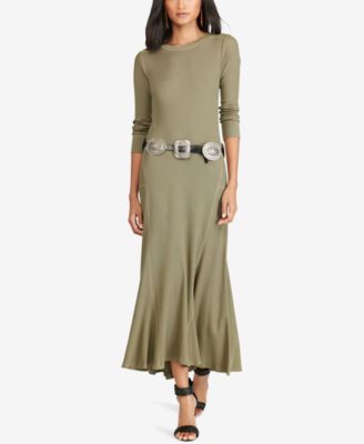 Polo Ralph Lauren Waffle-knit Maxidress In Basic Olive | ModeSens