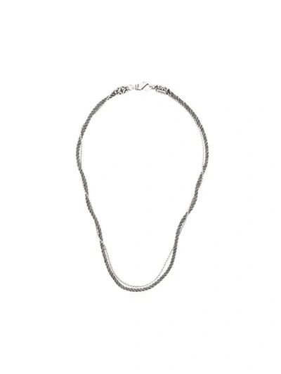Emanuele Bicocchi Twisted Chain Necklace In Silver