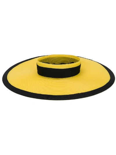 Eugenia Kim Bettie Canvas-trimmed Straw Hat In Yellow