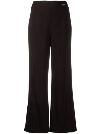 Cavalli Class Flared Leg Trousers In Black