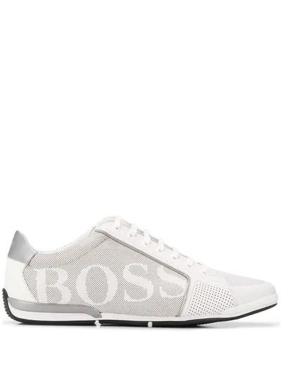 Hugo Boss Lace Up Sneakers In White