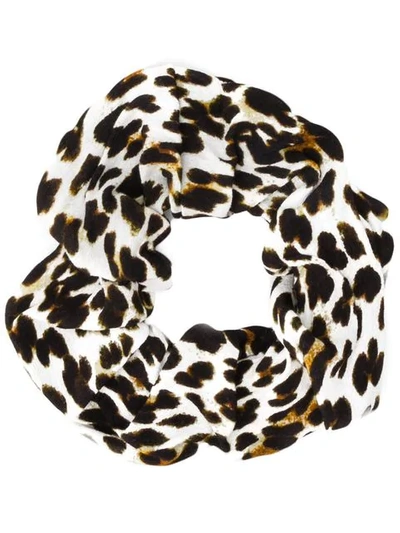 Andamane Leopard Print Scrunchie - White