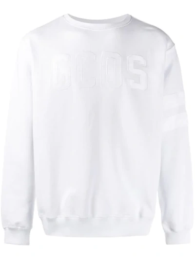 Gcds Logo Embroidered Sweatshirt - White In White