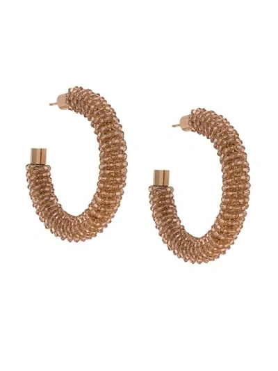 Jacquemus Beaded Hoop Earrings In Neutrals