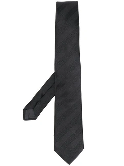 Lanvin Jacquard Striped Tie - Black