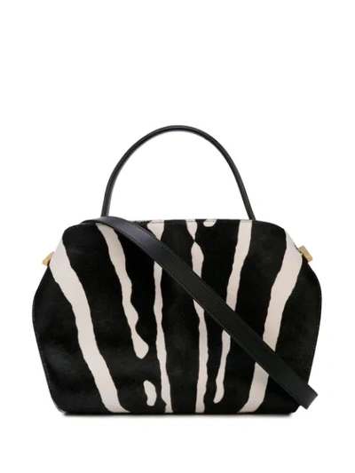 Oscar De La Renta Printed Calf Hair Baby Nolo Bag In Black/white