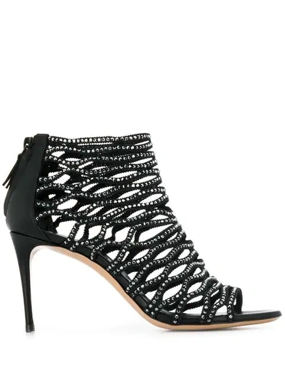 Casadei Cage Ankle Boots - Black