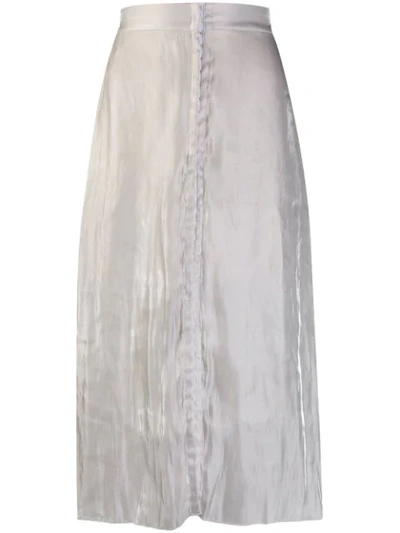 Murmur Wrinkled Effect Flared Skirt - White