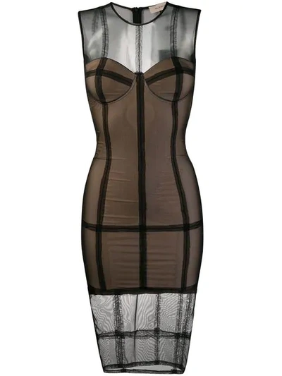 Murmur Stitch Detail Bustier Dress - Black