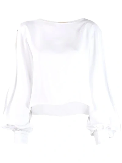 Alexandre Vauthier Slit Sleeve Blouse In White