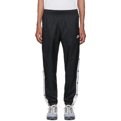 Nike Black And White Tearaway Track Pants In 010blkwht