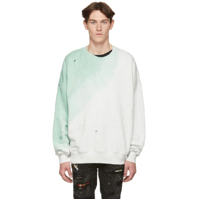 Amiri Distressed Tie-dyed Loopback Cotton-jersey Sweatshirt In Mglmarshgla