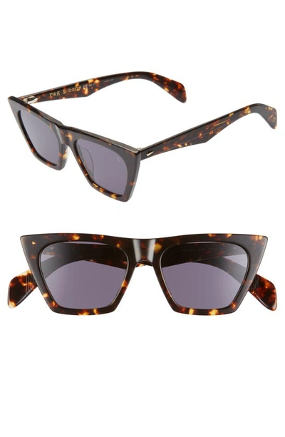 Rag & Bone Square Acetate Sunglasses In Dark Havana
