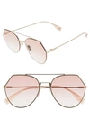 Fendi Eyeline 55mm Sunglasses - Gold/ Graphic Pink