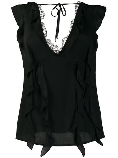 Cavalli Class Lace Trimmed Top In Black